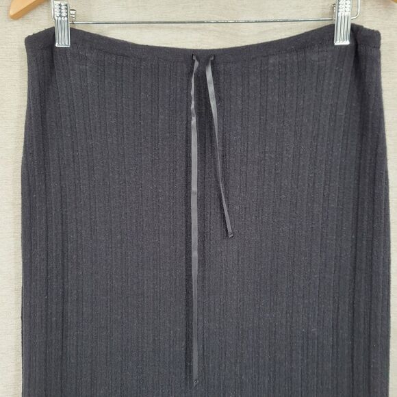 URCHIN MARK EISER Y2K Ribbed Knit Skirt with Embroiderey Ruffled Hem Vamp Goth - Picture 3 of 11